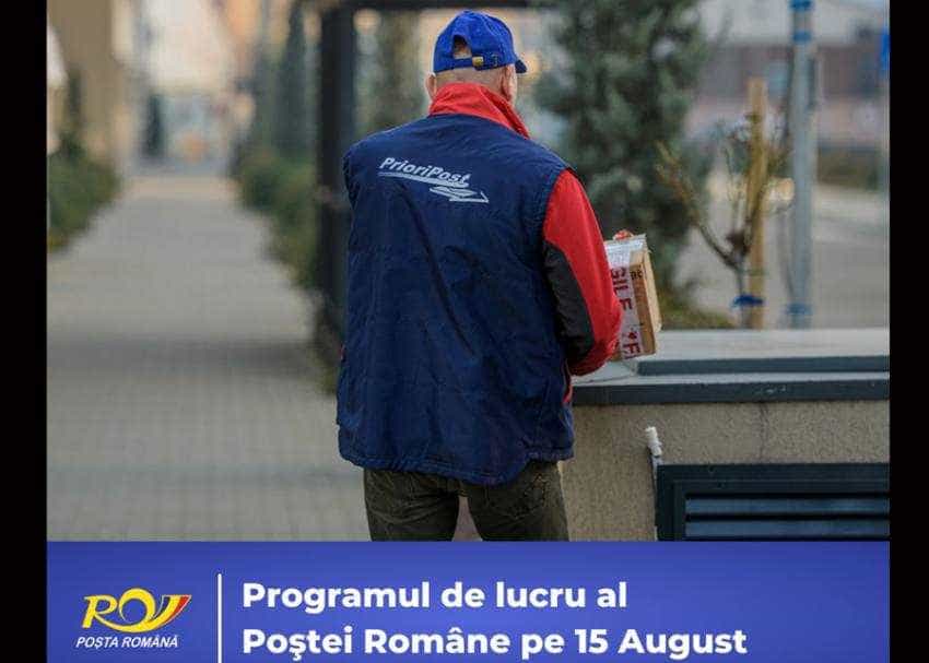 posta program 15 august Sursă foto: Facebook Compania Națională Poșta Română.