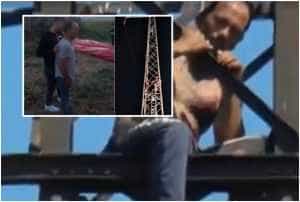 page - De supărare că l-a părăsit iubita, un bărbat a stat 60 de ore pe un stâlp de înaltă tensiune
