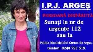 disparut - Femeia din Curtea de Argeș, dată dispărută, a fost găsită!