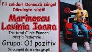doneaza sange - Marinescu Lavinia Ioana are nevoie de noi! Este acceptată orice grupă de sânge!