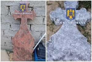 page 1 - (VIDEO) Incredibil! A venit din București să fure cruci de la un magazin din Bascov