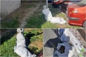 page - Piteștean amendat pentru depozitarea ilegală de moloz! A lăsat sacii pe spațiul verde de lângă bloc
