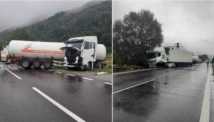 Accident cisternă și TIR