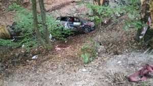 raliu accident - Accident grav la Raliul Clujului. Un pilot a căzut cu mașina într-o râpă
