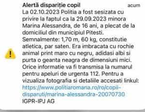 Minora de 16 ani din Pitești, dată dispărută, a fost găsită 2 6d24fa5b 5d2d 4fcf 8a74 628d351eb914 - Minora de 16 ani din Pitești, dată dispărută, a fost găsită