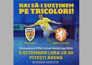 Vineri, 6 octombrie. Naționala de fotbal în sală a României va juca la Pitești Arena 5 Sursă foto: Facebook Primăria Municipiului Pitești.