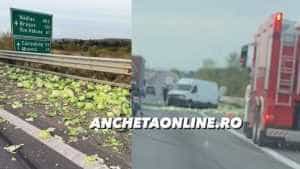 WhatsApp Image 2023 10 17 at 17.05.13 - Argeș: Varză împrăștiată pe autostradă după un accident rutier!