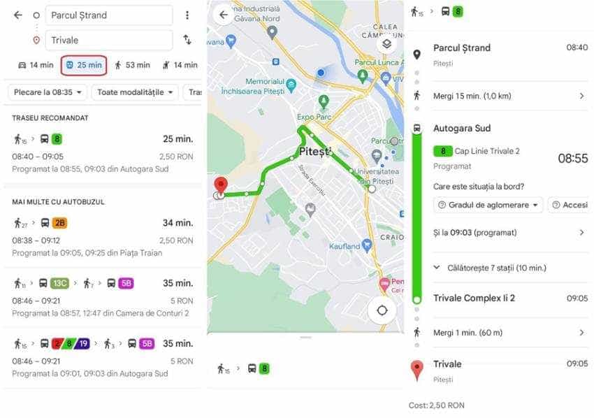 Transportul public din Pitești, de astăzi, oficial, pe Google Maps! 1 Sursă foto: Facebook Primăria mUnicipiului Pitesti