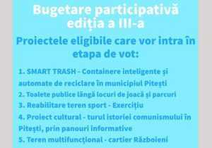 La Pitești. Cinci proiecte eligible în cadrul bugetării participative 5 Sursă foto: Facebook Primăria MUnciipiului Pitești