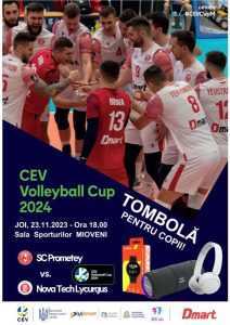 Volei de nivel european AZI la Sala Sporturilor Mioveni! 1 volei la Mioveni