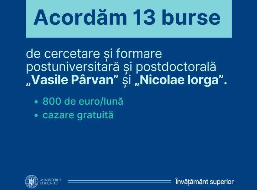 S-au afisașt rezultatele. Iată lista celor care vor primi bursele ”Vasile Pârvan” de 800 euro pe lună 1 Sursă foto: Facebook Ministerul Educației.