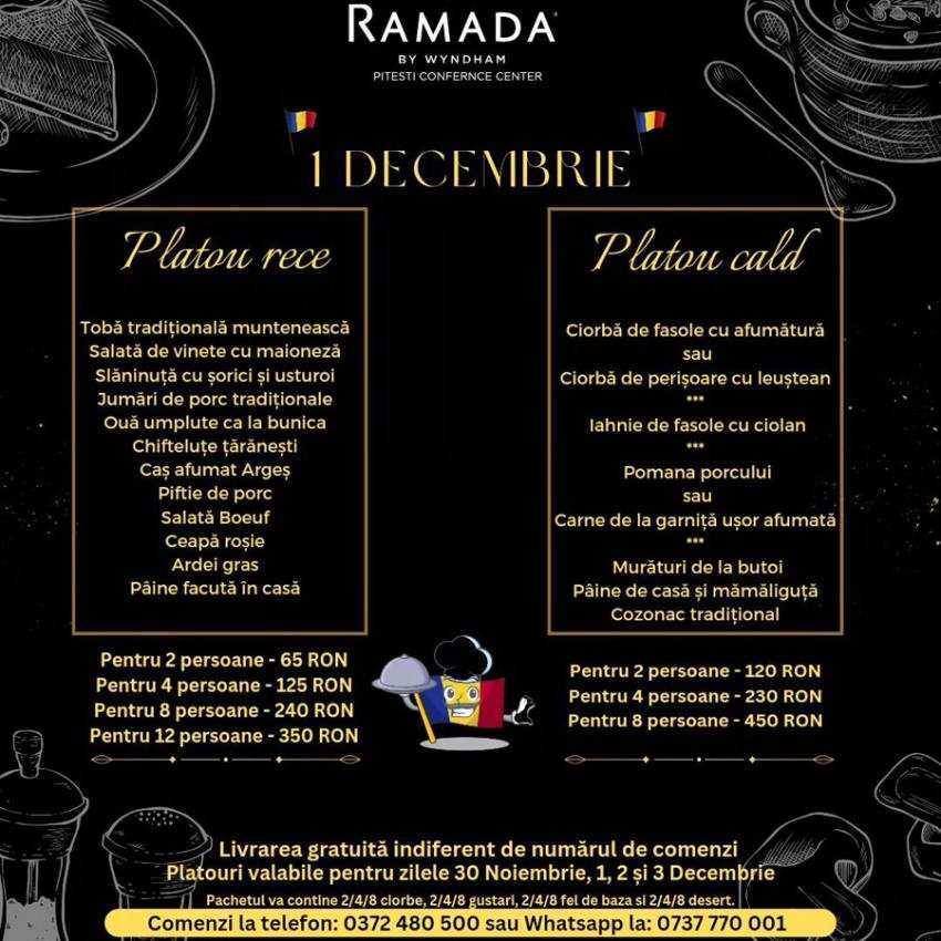 Platouri tradiționale gata pregătite la Ramada pentru Sfântul Andrei și 1 Decembrie! 1 ramada 1 decembrie 2 - Platouri tradiționale gata pregătite la Ramada pentru Sfântul Andrei și 1 Decembrie!