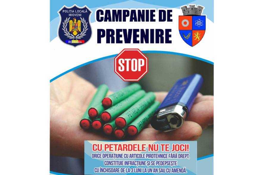 campanie petarde mioveni Sursă foto: Facebook Primăria Orașului Mioveni