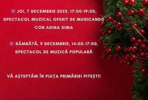 Târgul de Crăciun Pitești 2023 continuă! Diseară, spectacol muzical 1 Sursă foto: Facebook Târg de Crăciun Pitești.