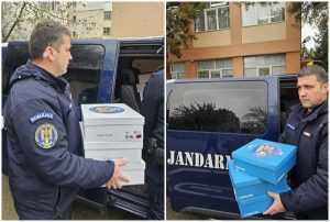 page 1 - (VIDEO) Jandarmii argeșeni au oferit copiilor nevoiași ghetuțe noi