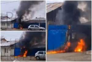 page 1 - (VIDEO) Au vrut să pârlească porcul, dar aproape și-au dat foc la gospodărie