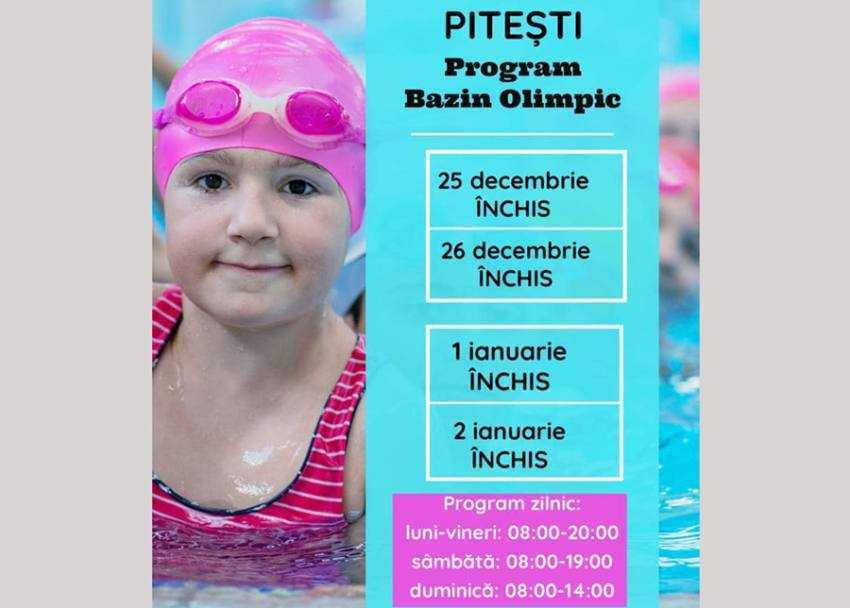 Atenție, părinți! Program special de sărbători, la Bazinul Olimpic Pitești 1 Sursă foto: Facebook Primăria MUnicipiului Pitești