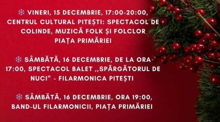 A fost o seară de poveste la Târgul de Crăciun Pitești. ”Spărgătorul de nuci”, urmează pe scena din Piața Primăriei 1 CC Pitești