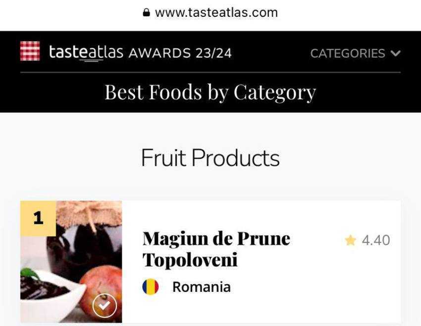 Potrivit TasteAtlas. Magiunul de prune Topoloveni, cel mai bun produs din fructe din lume 1 Sursă foto: Facebook MADR.
