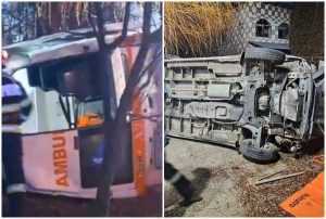 Suseni: Ambulanță răsturnată din cauza poleiului. Firma care trebuia să se ocupe de drum a fost amendată 1 page - Suseni: Ambulanță răsturnată din cauza poleiului. Firma care trebuia să se ocupe de drum a fost amendată