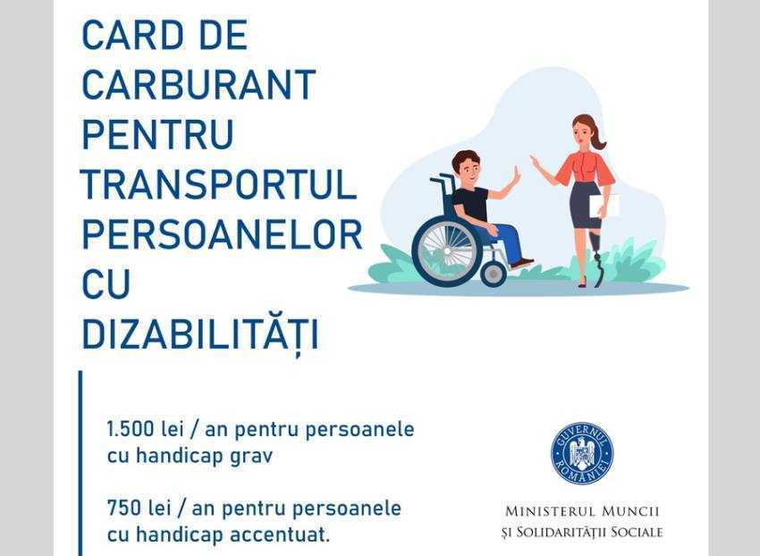 card de carburant pentru eprsoane cu handicap Sursă foto: Facebook MMSS