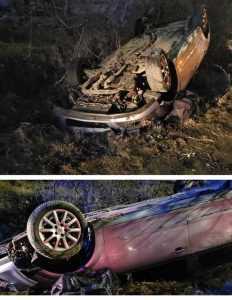 Val de accidente, azi-noapte, pe drumurile din Argeș 2 Mașină răsturnată la Băiculești