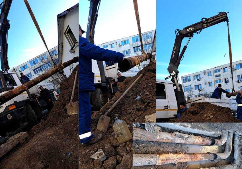 avarie termoficare trivale Sursă foto: Facebook Primăria Municipiului Pitești.