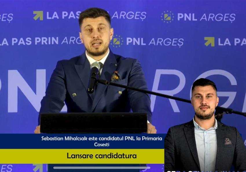 Sebastian Mihalcsak este candidatul la Primaria Cosesti Sursă foto: screenshot Facebook PNL Argeș.