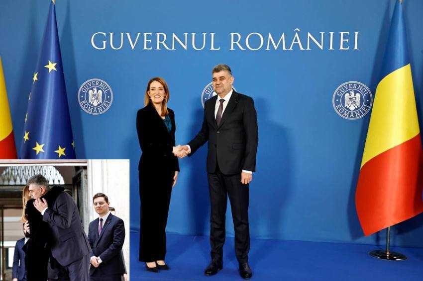 Marcel Ciolacu cu presedinta PE, Roberta Metsola deschidere Sursă foto: Facebook Marcel Ciolacu.