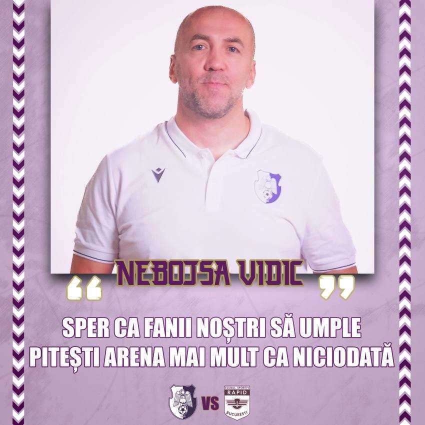 Antrenor Nebojša Vidic, mesaj înainte de meciul dintre FC Argeș și Rapid București 3 FC Argeș baschet