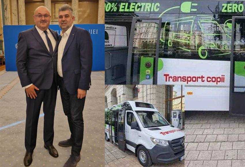 transport copii minzina ciolacu Sursă foto: Facebook PSD Argeș și Facebook Ministerul Mediului.