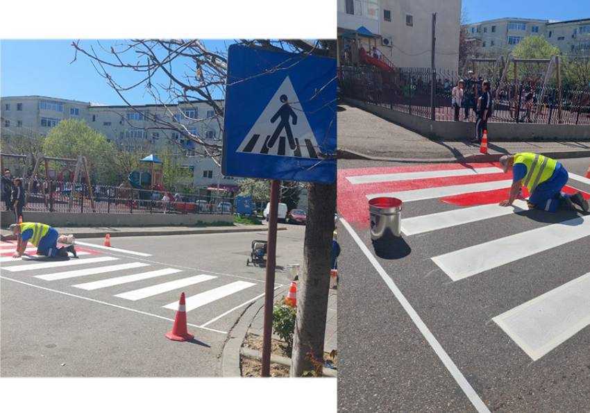 trecere pietoni in MIoveni Sursă foto: Facebook Primăria Orașului Mioveni.