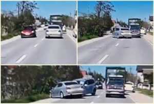 Impact puternic între două autoturisme pe DN 7C! Momentul a fost filmat 1 page - Impact puternic între două autoturisme pe DN 7C! Momentul a fost filmat