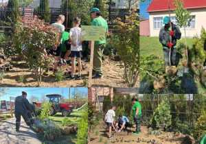 Persoane private de libertate alături de copiii lor au plantat flori 28 Sursă foto: Facebook Primăria Municipiului Pitești.