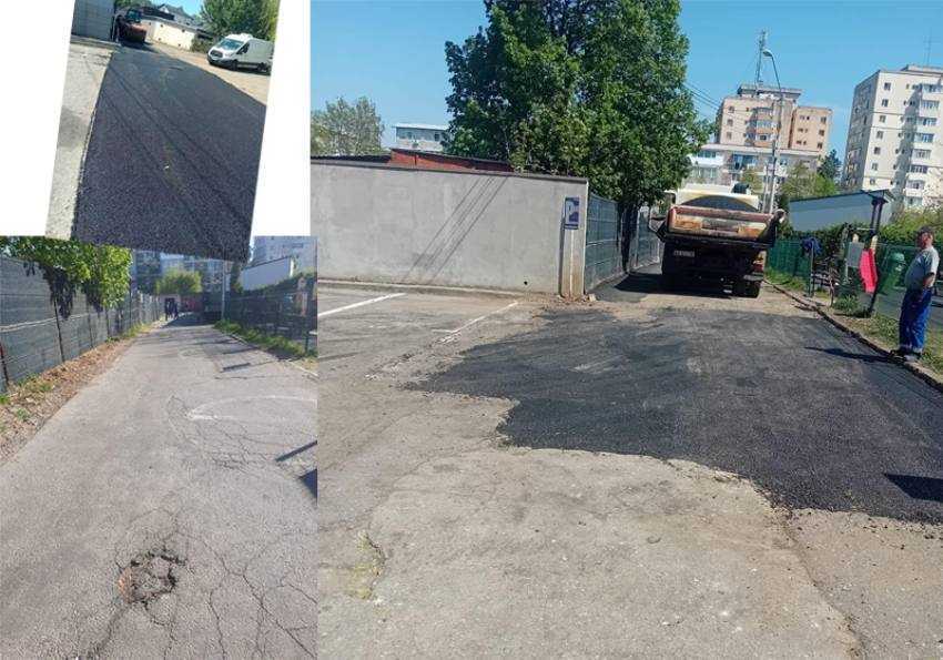 lucrari de asfaltare razboieni Sursă foto: Facebook Primăria MUnicipiului Pitești.