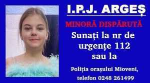 Copilă de 13 ani, din Mioveni, dată dispărută, a fost găsită! 1 minora disparuta - Copilă de 13 ani, din Mioveni, dată dispărută, a fost găsită!