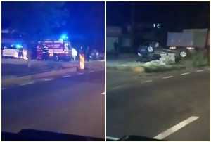 page - Accident grav la Albota! Mașină răsturnată