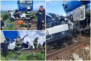 page 2 - Mașină spulberată de un tren de călători! Un tânăr de 32 de ani a murit pe loc