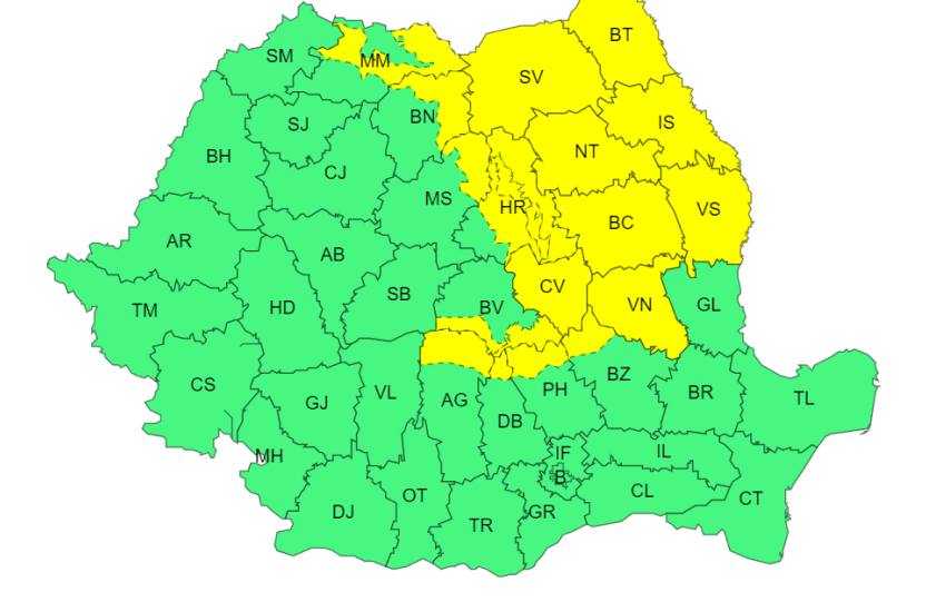 Atenționare ANM de vreme rea! Vizat este și județul Argeș 1 cod galben ploi