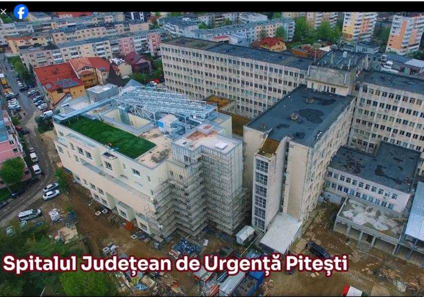 spitalul județean de urgenta arges corp nou Sursă foto: screenshot Facebook Ion Mînzînă.