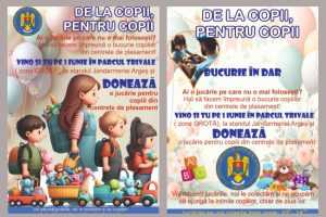 Jandarmii argeșeni colectează jucării pentru copiii din centrele de plasament 1 jucarii pentru copii
