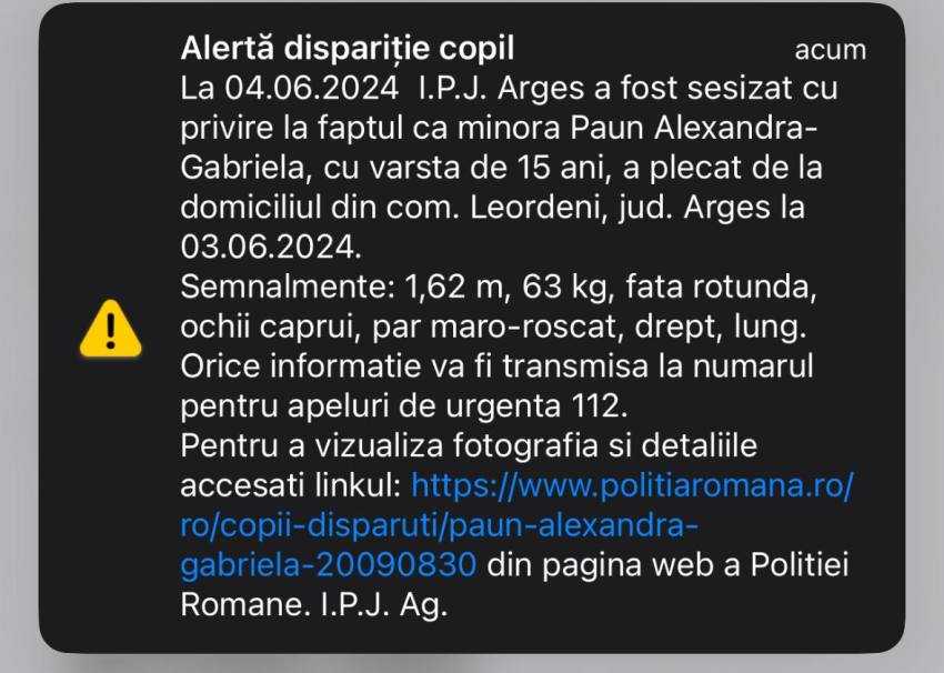 Minora din comuna Leordeni dată dispărută ieri de familie - a fost găsită! 1 Ro -Alert