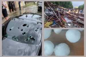 Untitled Project 3 - (Video) Mașini ciuruite de grindina cât oul de găină și acoperișuri luate de vântul foarte puternic