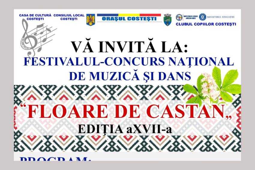 La Costești are loc Festivalul-concurs Național de muzică și dans „Floare de castan” 1 festival la Costești