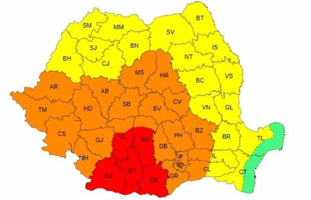 Avertizare ANM! Cod roșu de caniculă și disconfort termic în Argeș! 1 cod rosu canicula Arges
