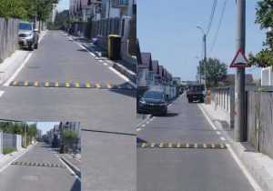 Au fost amplasate limitatoare de viteză pe strada Amurgului 21 Sursă foto: Facebook Primăria Municipiului Pitești.