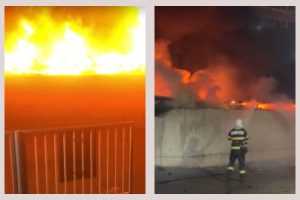 (Video) Incendiu puternic la depozitul de ambalaje al Carrefour Mioveni 1 incendiu Carrefour Mioveni