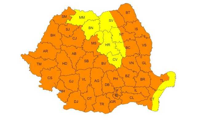 O nouă zi de foc în Argeș! Cod portocaliu de caniculă 2 cod portocaliu canicula
