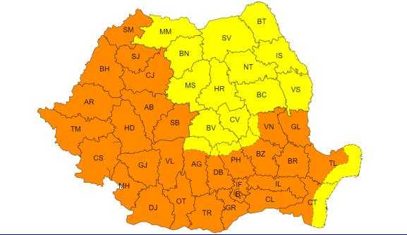 O nouă zi de foc în Argeș! Cod portocaliu de caniculă 1 cod galben canicula