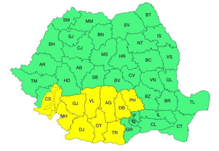 Sursă foto:  Facebook Administratia Nationala de Meteorologie RA.